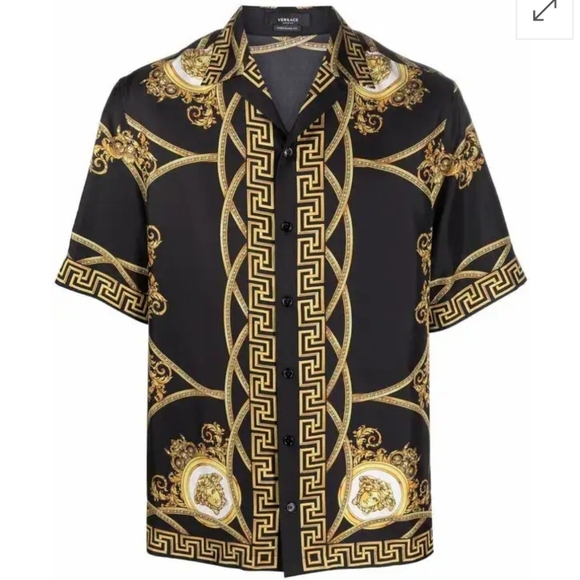 Versace Other - Versace Men's La Coupe Des Dieux-Print Silk Shirt Size     56/XXL